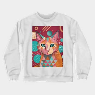 abstract colorful cat Crewneck Sweatshirt